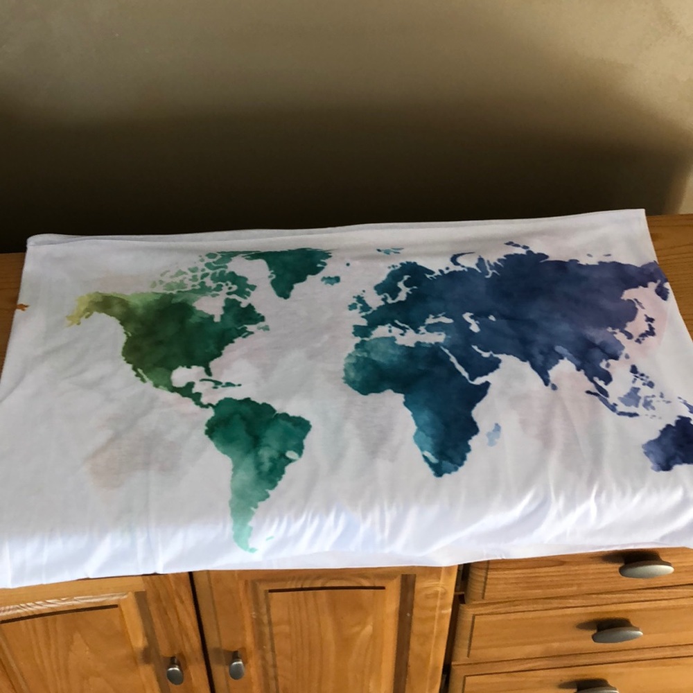 World Map Multicolored Infinity Travel Scarf